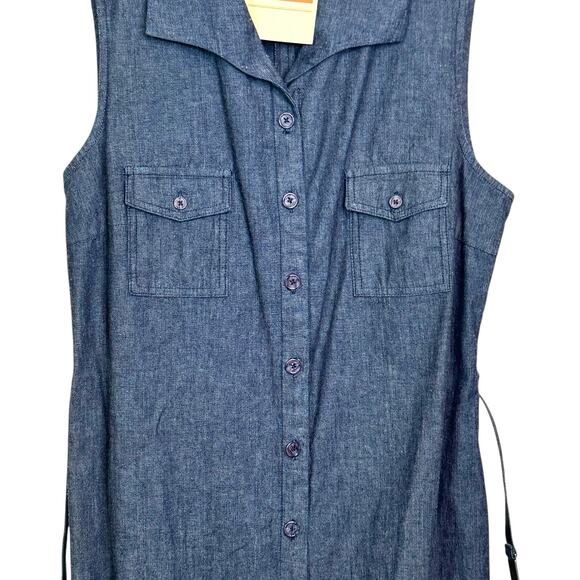 Dead Stock K-Mart Expressions Size 16 Sleeveless Denim Jean Shirt Dress - Picture 3 of 7